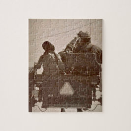 Puzzle Père et fille amish en calèche