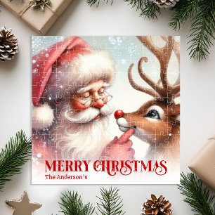 Puzzle Père Noël classique et cadeau de vacances personna