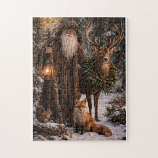 Puzzle Père Noël en forêt
