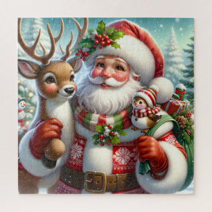 Puzzle Père Noël et Rudolph