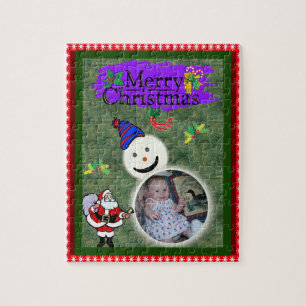 Puzzle Père Noël et Snowman Ajouter votre photo Noël