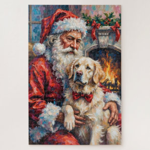 Puzzle Père Noël tenant l'art de Noël des Grands Pyrénées