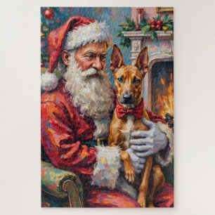 Puzzle Père Noël tenant l'art de Noël du Thai Ridgeback