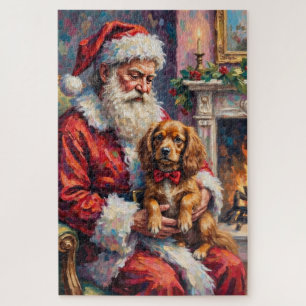Puzzle Père Noël tenant une illustration de Noël de Spani