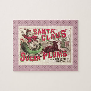 Puzzle Père Noël Vintage Pralines Antique Bonbons