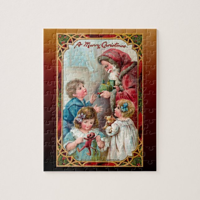 Puzzle Père vintage Noël et enfants (Vertical)