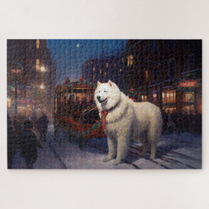 Puzzle Période de fêtes de Noël Samoyède
