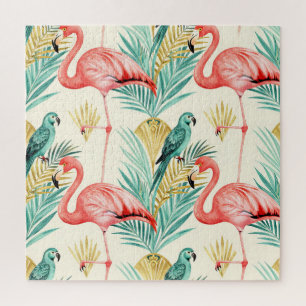 Puzzle Perroquet Flamant Tropical Jungle