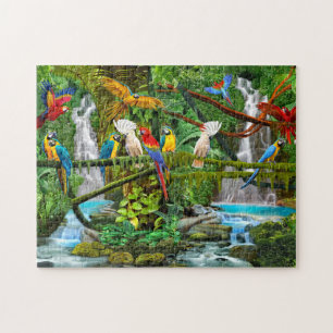 PUZZLE PERROQUETS AU PARADIS