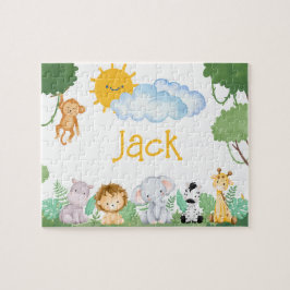 Puzzle personalisierter Jungle Tiername