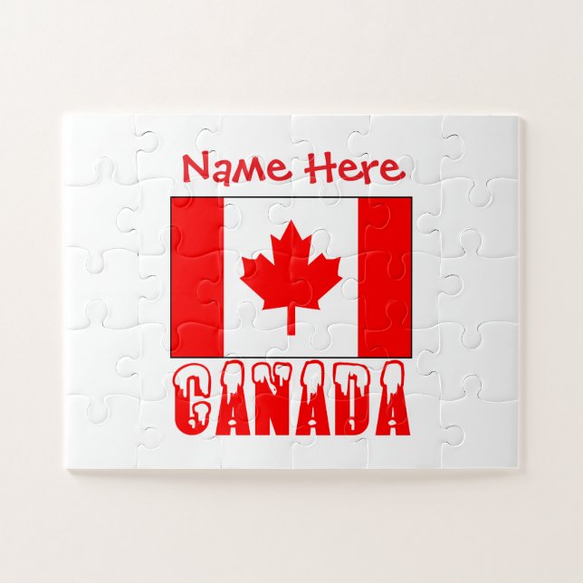 Puzzle Personalized Canada Flag Personalized Gift (Horizontal)