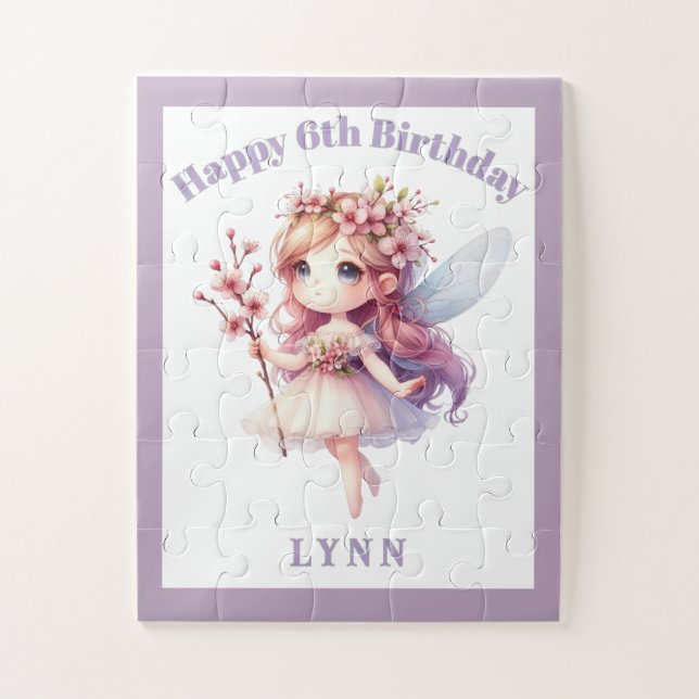 Puzzle Personalized Whimsical Floral Fairy  (Vertical)