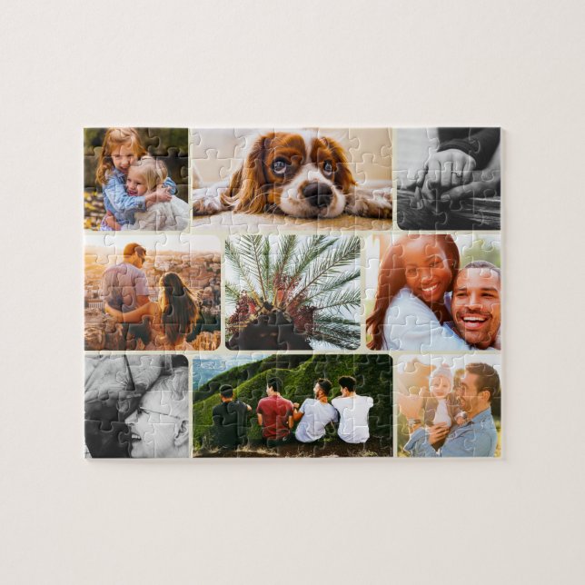 Puzzle personnalisé 9 Collage de photos dans Tan F (Horizontal)