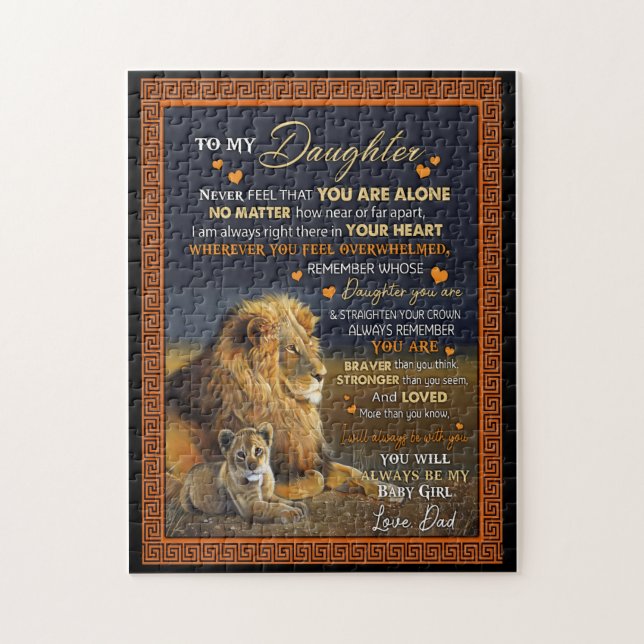 Puzzle Personnalisé À Ma Fille De Papa, (Vertical)