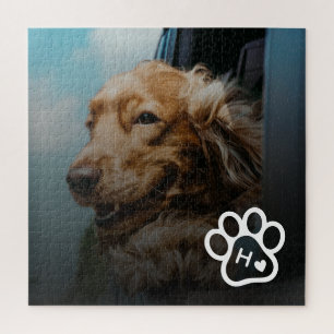 Puzzle personnalisé avec photo de chien Monogramme
