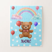 Puzzle personnalisé avec un ours en peluche et des