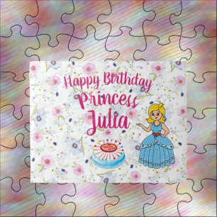 Puzzle personnalisé d'anniversaire de princesse