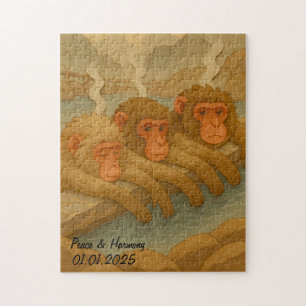 Puzzle Personnalisé Japon Voyage Whimsical Drôle Singe