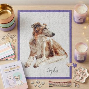 Puzzle personnalisé mignon de chien Borzoï
