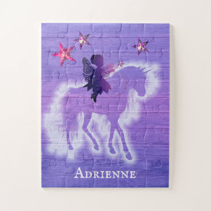 Puzzle Personnalisé Unicorn Purple Girl