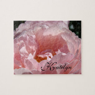 Puzzle personnalisé Votre Nom Rose Fleur rose cade