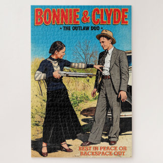 Puzzle Personnaliser Bonnie et Clyde Rétro Art Duo Hors-l