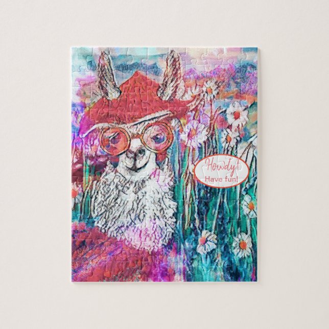 Puzzle Personnaliser Joyeux anniversaire Mama Llama (Vertical)