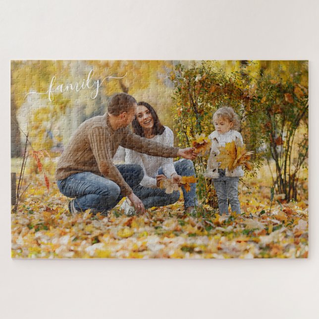 Puzzle Personnaliser le Modèle photo avec le texte de fam (Horizontal)
