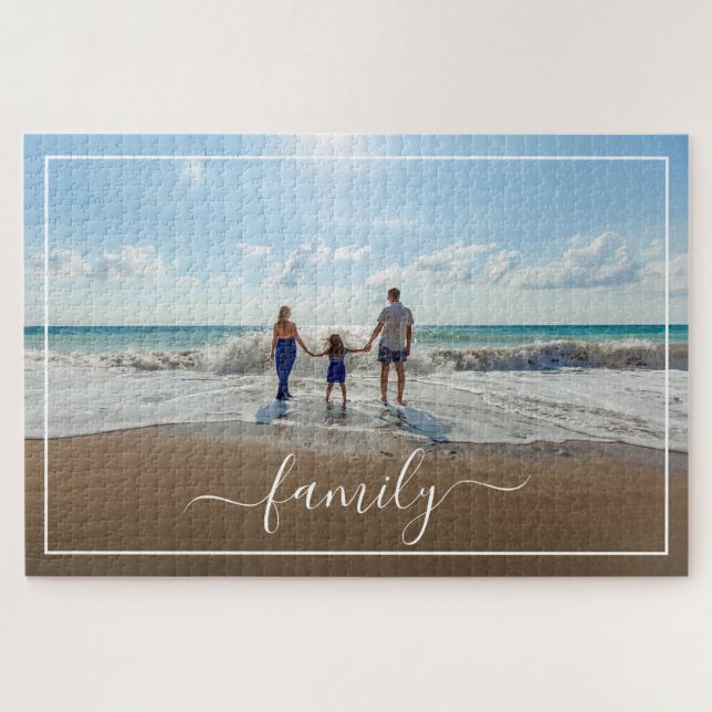 Puzzle Personnaliser le Modèle photo avec le texte de fam (Horizontal)