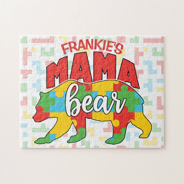 Puzzle Personnaliser le nom des enfants Mama Bear Sensibi (Horizontal)