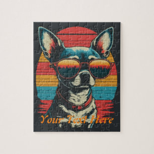 Puzzle Personnaliser Unique Retro Chihuahua Puppy Sunglas