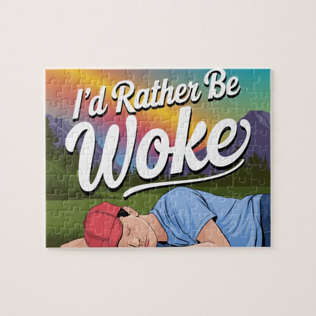 Puzzle Personne qui dort Plutôt être Woke Mountain Rainbo (Horizontal)