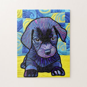 Puzzle Petit Black Lab Puppy Quilt Comme Design