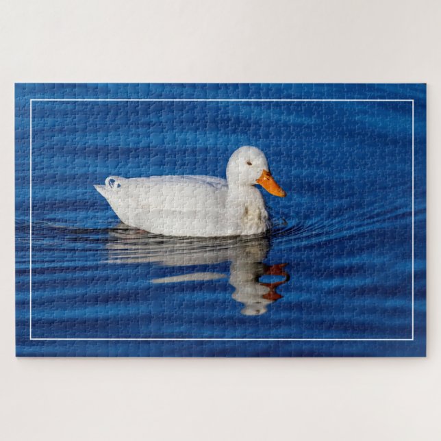 Puzzle Petit Canard Blanc Dans L'Eau Ripplée (Horizontal)