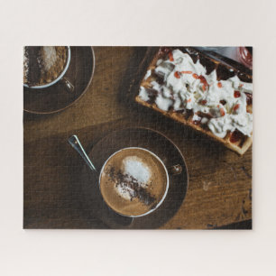 Puzzle Petit déjeuner café et gaufre en Bed