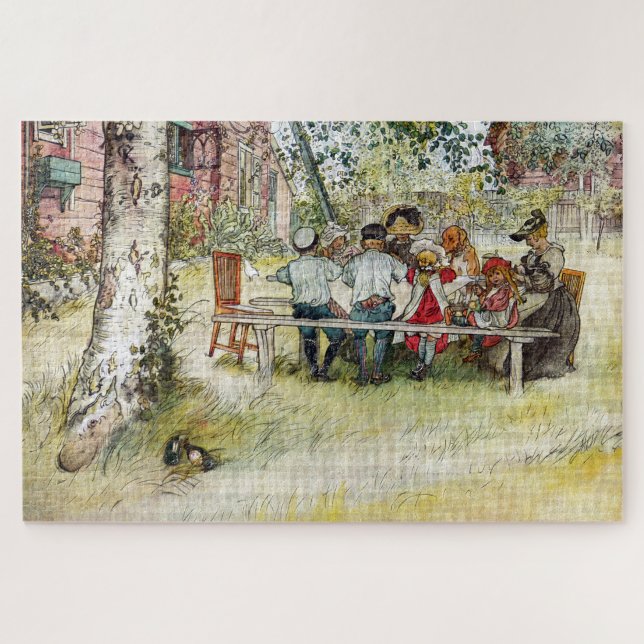 Puzzle Petit déjeuner sous le Big Birch par Carl Larsson (Horizontal)
