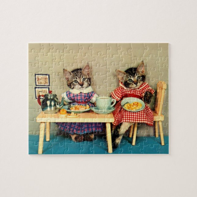 Puzzle petit déjeuner tabby kittens (Horizontal)