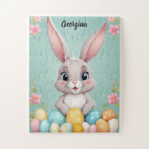 Puzzle Petit lapin de Pâques mignon Enfants personnalisés