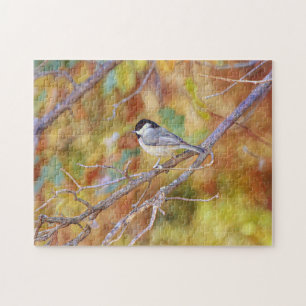 Puzzle Petit oiseau de poulet dans les arbres d'automne P