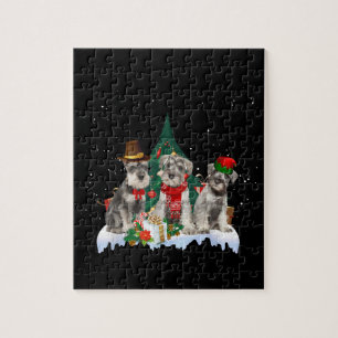 Puzzle Petit Schnauzer de Noël chien