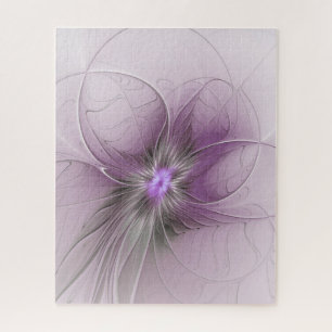 Puzzle Petite Beauté Fleur d'Art Fractal Moderne Mauve Gr