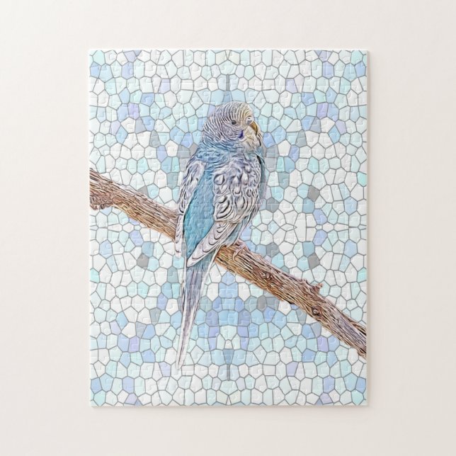 Puzzle Petite bougie bleue sur arrière - plan en mosaïque (Vertical)