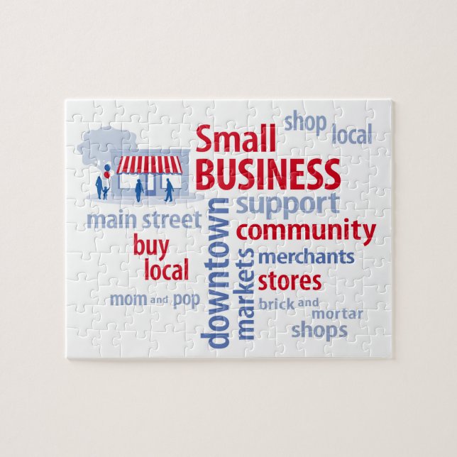 Puzzle Petite entreprise, Boutique locale, Acheter local (Horizontal)
