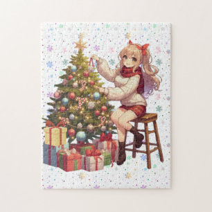 Puzzle Petite fille Anime tailler l'arbre