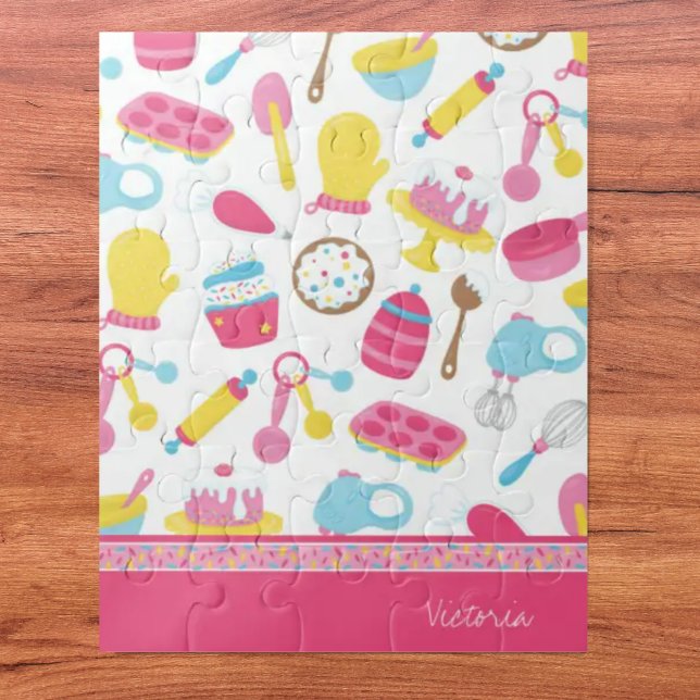 Puzzle Petite fille Baker Cuisine rose Motif Chef enfant (Créateur téléchargé)