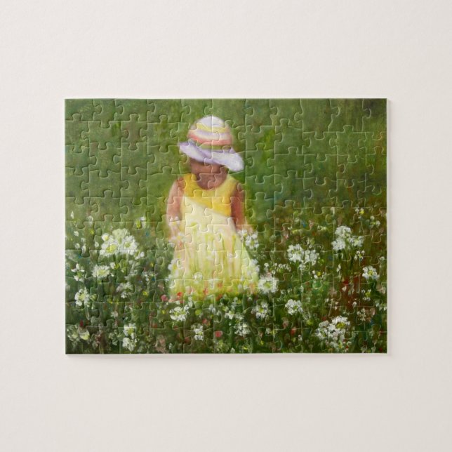 Puzzle Petite fille en champ de fleurs (Horizontal)