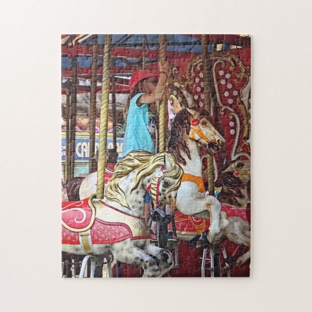 Puzzle Petite fille sur Merry-Go-Round (Vertical)