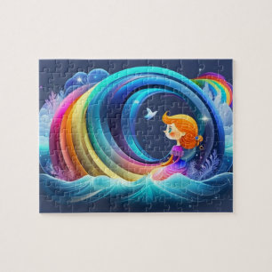 Puzzle Petite Princesse Colorée Avec Arc En Ciel