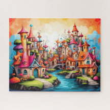 petite ville de conte de fées d'imaginaire