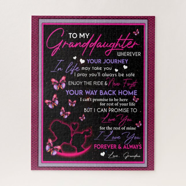 Puzzle Petites-filles amantes | Lettre à ma petite-fille (Vertical)